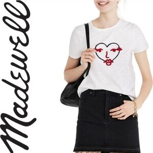 Madewell White Heart Face Tee